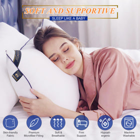 MZOIMZO pillow shell closeup highlights breathable, skin-friendly microfiber surface.