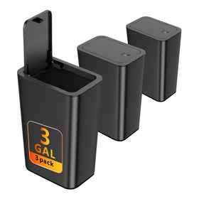 N. NETDOT 3-pack small trash can with lid for compact spaces, tidy rooms.