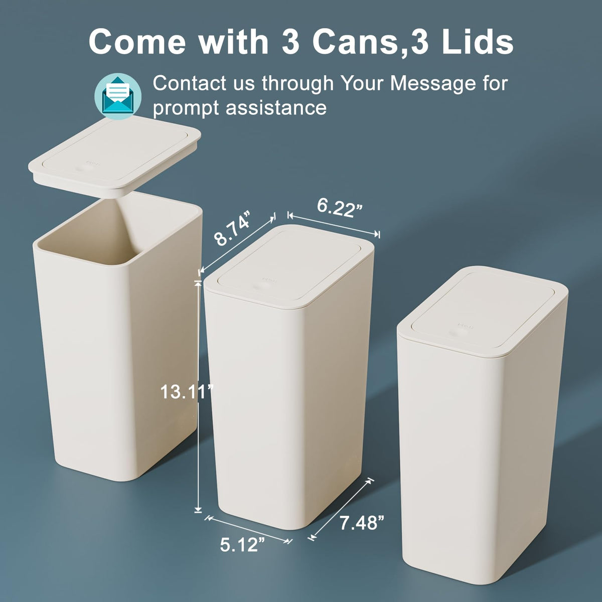 N NETDOT 3 Pack 10L versatile use for bathroom, office, dorm.