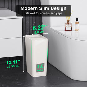 N NETDOT 3 Pack 10L trash can fits under sinks and cabinets.