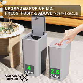 N. NETDOT 4-gallon bathroom trash can with lid.