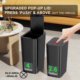 N. NETDOT ABS plastic durable trash bin supports daily use in any room