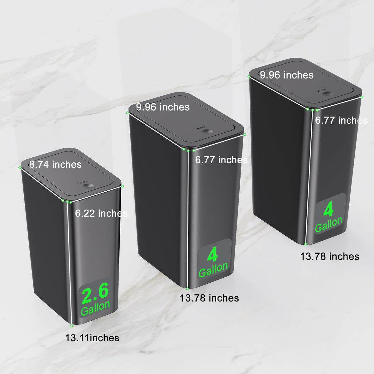 N. NETDOT multi-room trash bin collection suitable for bathroom kitchen bedroom