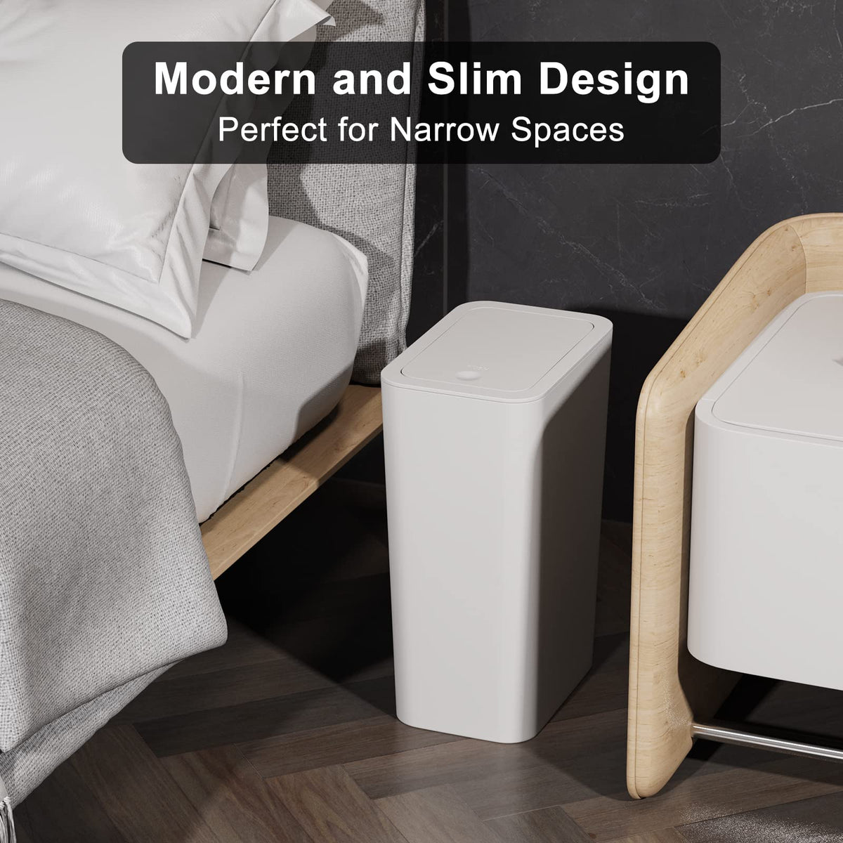 N. NETDOT odor-lock trash can traps smells for a fresher room.