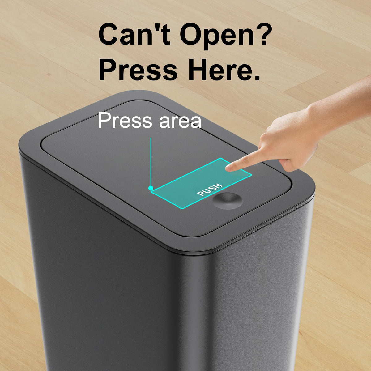 N. NETDOT odor-trapping bin keeps spaces smelling fresh.