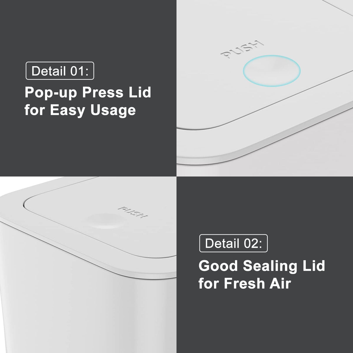 N. NETDOT sturdy lightweight trash bin ideal for kitchen or office.