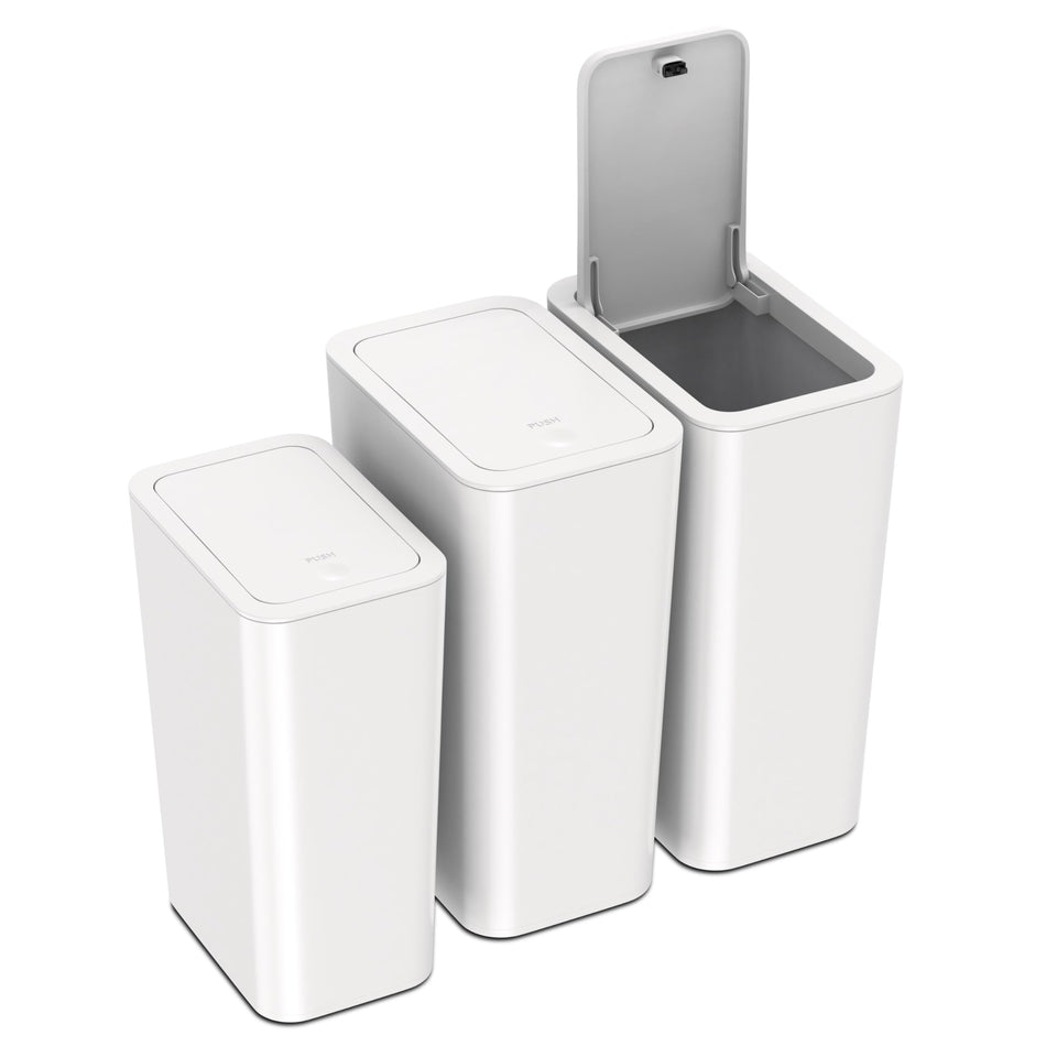 N. NETDOT three-pack compact trash cans for tight spaces