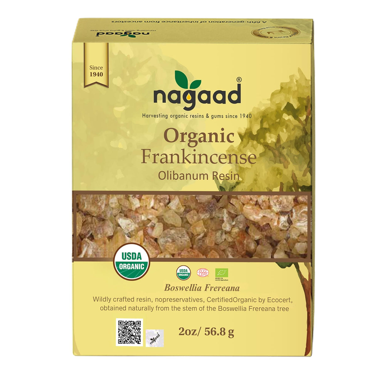 Nagaad Frankincense Frereana resin 2oz bottle—premium purity and aroma