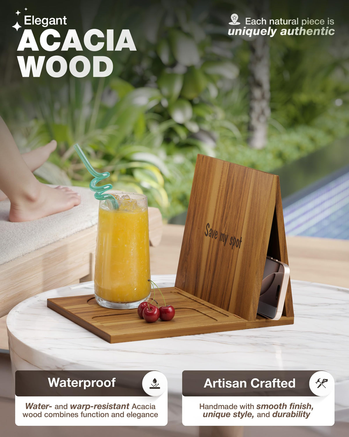 NAGAWOOD acacia triangle book nook highlights natural grain and warmth