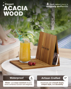 NAGAWOOD acacia triangle book nook highlights natural grain and warmth