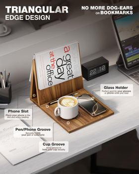 NAGAWOOD eyeglasses, pen, and phone slots reduce desk clutter