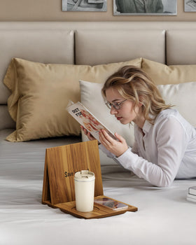 NAGAWOOD integrated drink and glasses slot keeps beverages within reach