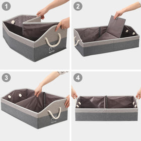 Nage-Bay portable toy storage bin with handle for easy relocation.