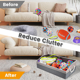 Nage-Bay hard board inside dog bin supports bulky items.