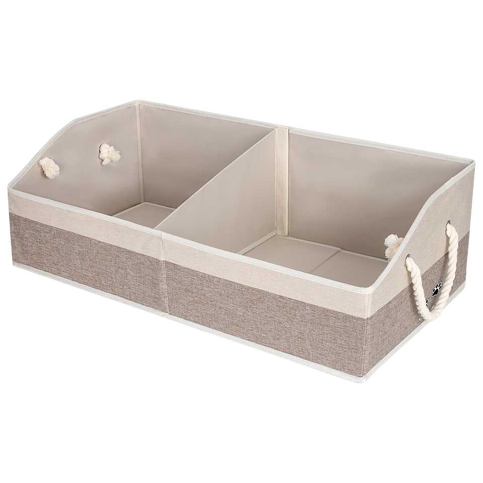 Nage-Bay 28.5-inch dog toy basket with handle keeps living room organized.