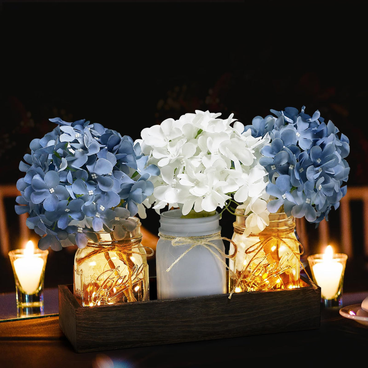 Nagobi mason jar centerpiece enhances cozy gatherings with soft illumination