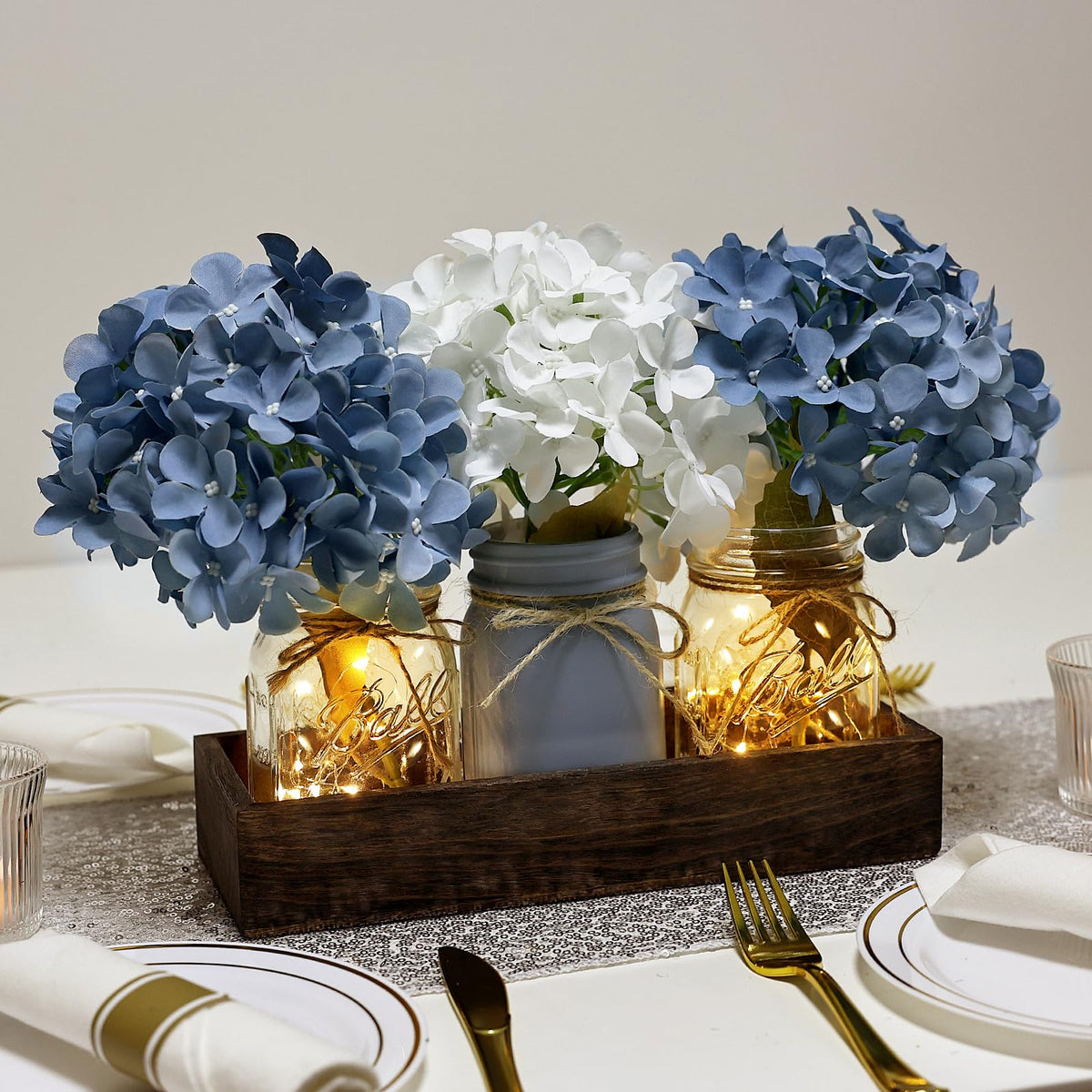 Nagobi mason jar centerpiece LED fairy lights create warm ambient glow