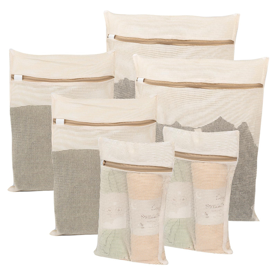 NAHADS 5-piece laundry bags pack showing the full set for delicate garments