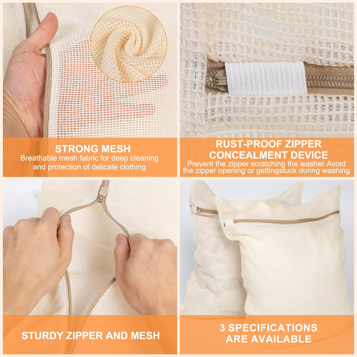 NAHADS cotton mesh bag materials offer gentle care for delicate fabrics