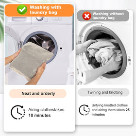 NAHADS large laundry bag with zipper keeps garments secure and avoids zipper scratches