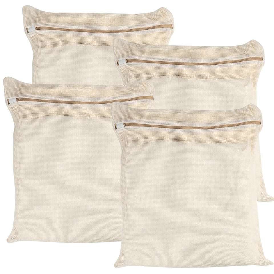 NAHADS large cotton mesh laundry bag protects delicates during washing.
