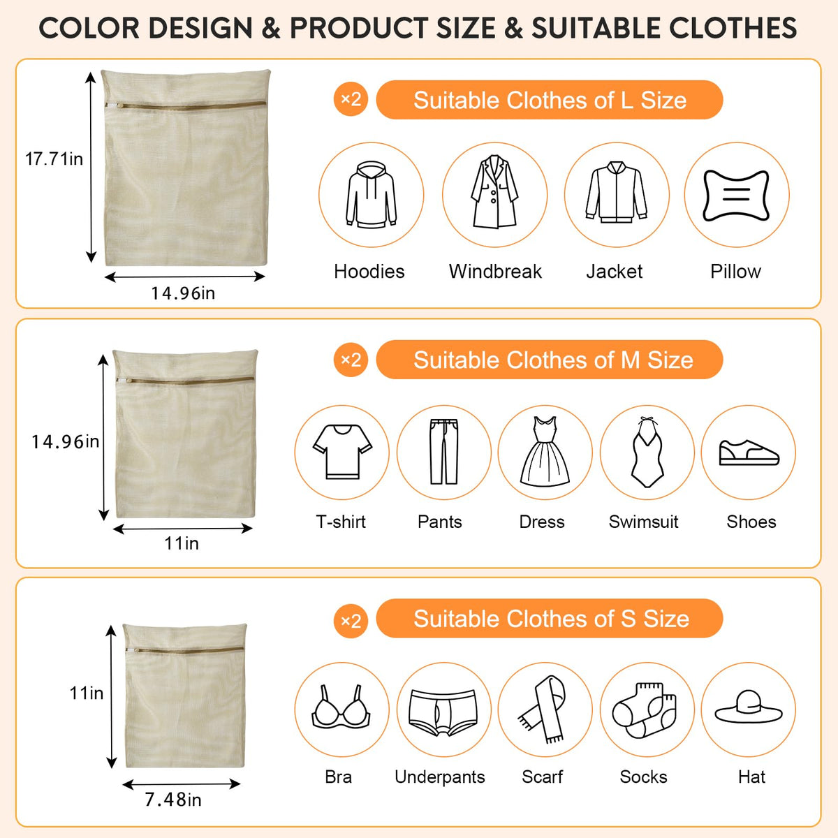 NAHADS medium bag ideal for bras, socks, and delicate garments