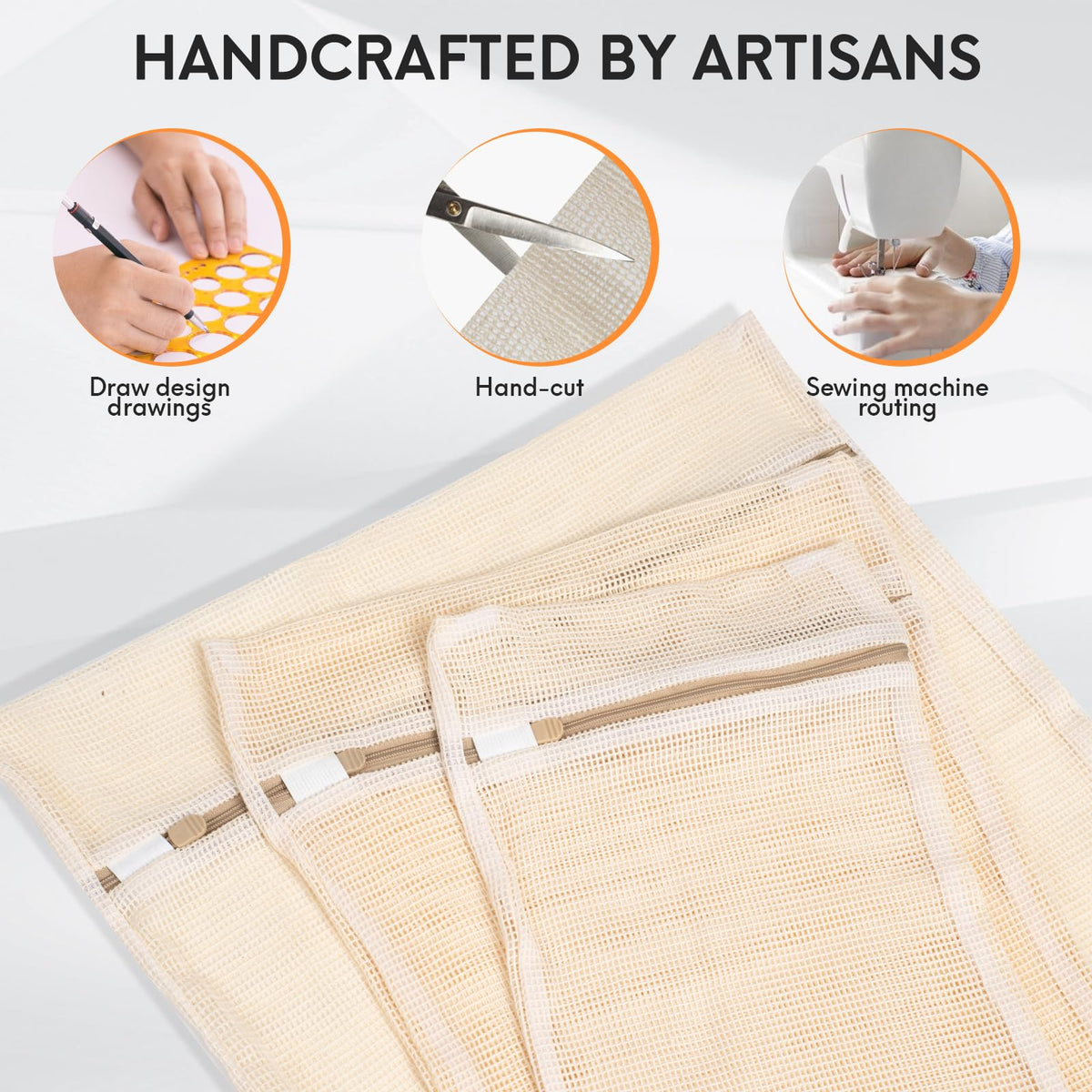 NAHADS medium laundry bag shows breathable mesh for thorough washing of bras and socks