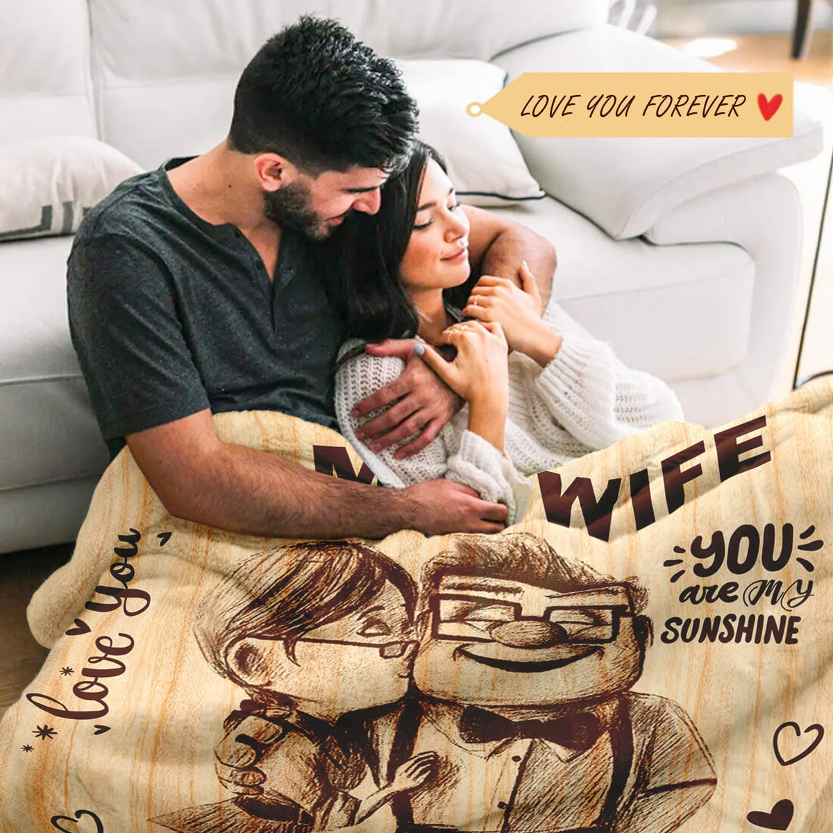 NAIREG To My Wife Blanket 50x60 in gift wrap highlighting heartfelt message.