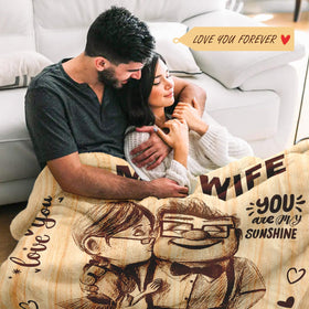 NAIREG To My Wife Blanket 50x60 in gift wrap highlighting heartfelt message.