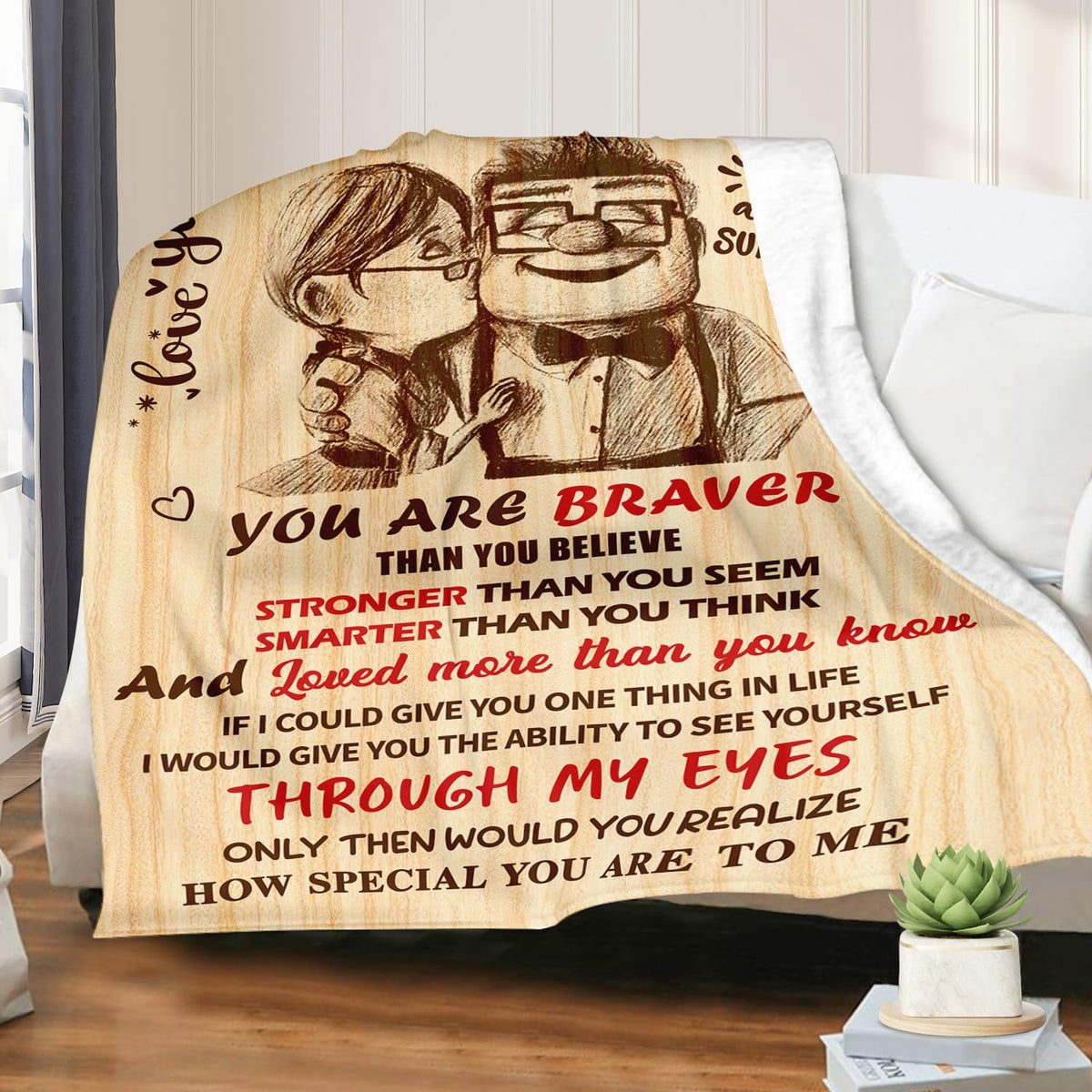 NAIREG To My Wife blanket folded display emphasizes generous 60x80 size