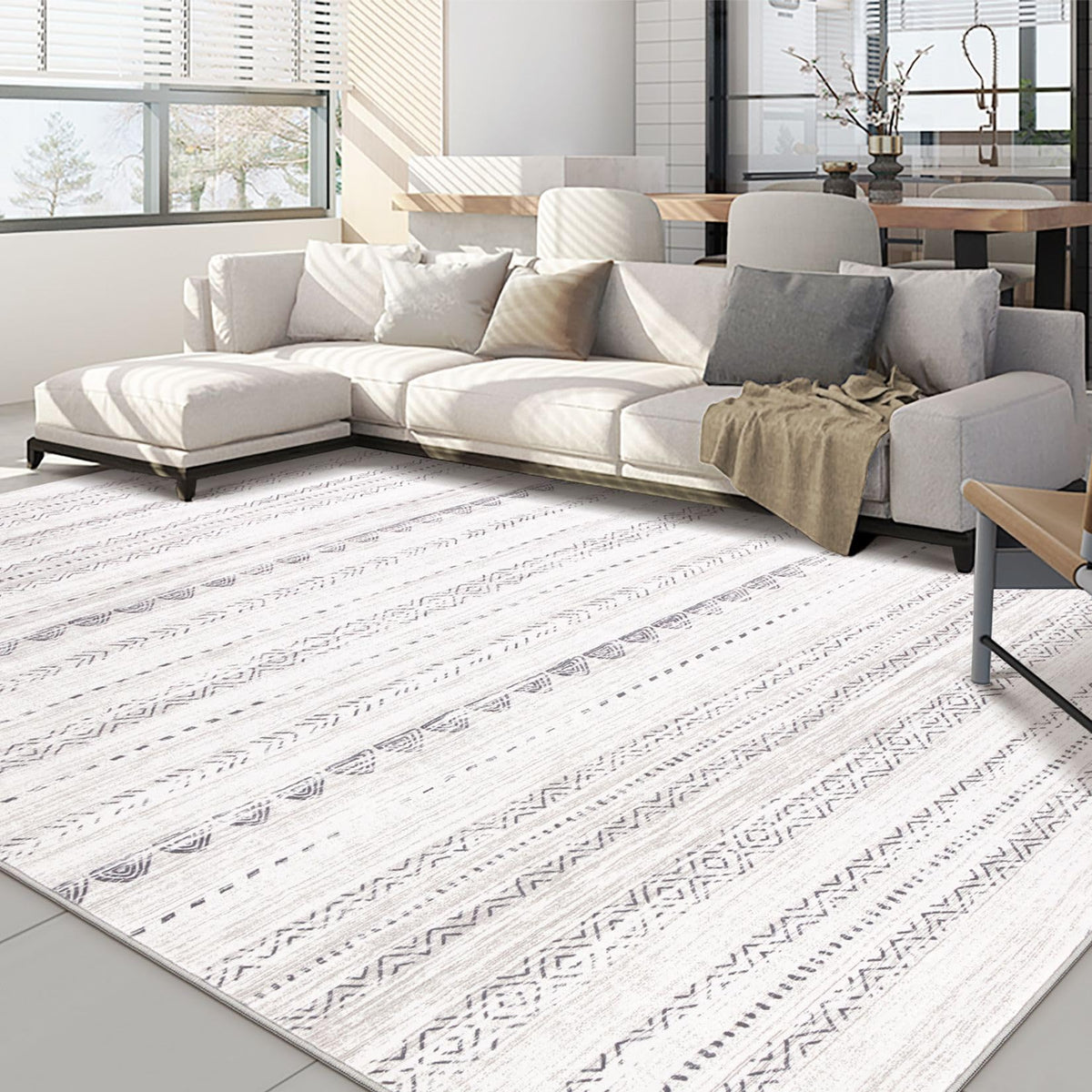 Nakagishi 5x7 area rug for living rooms adds cozy warmth and easy maintenance