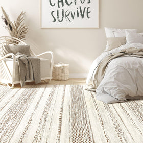 Nakagishi neutral brown rug blends with warm interiors and natural tones.