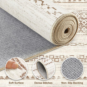 Nakagishi non-slip backing rug helps prevent slips on smooth floors.