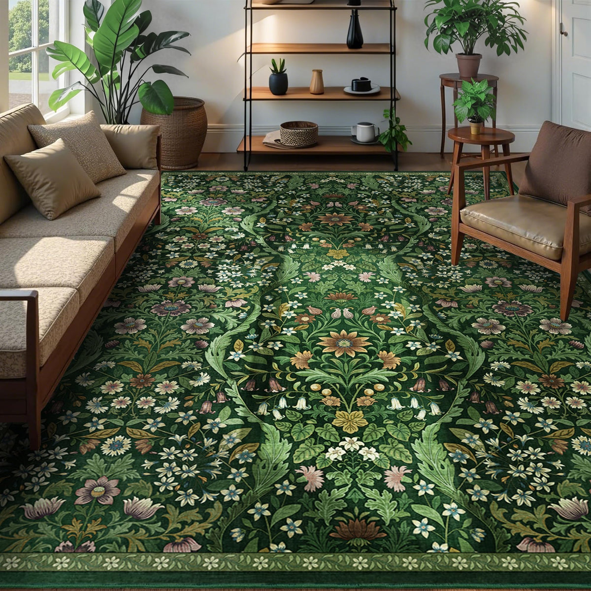 NakedCloud 8x10 rug with floral design enhances living spaces for color and style.