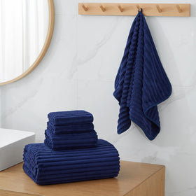 NALIVO 6pc towel collection shows absorbent microfiber for quick dry