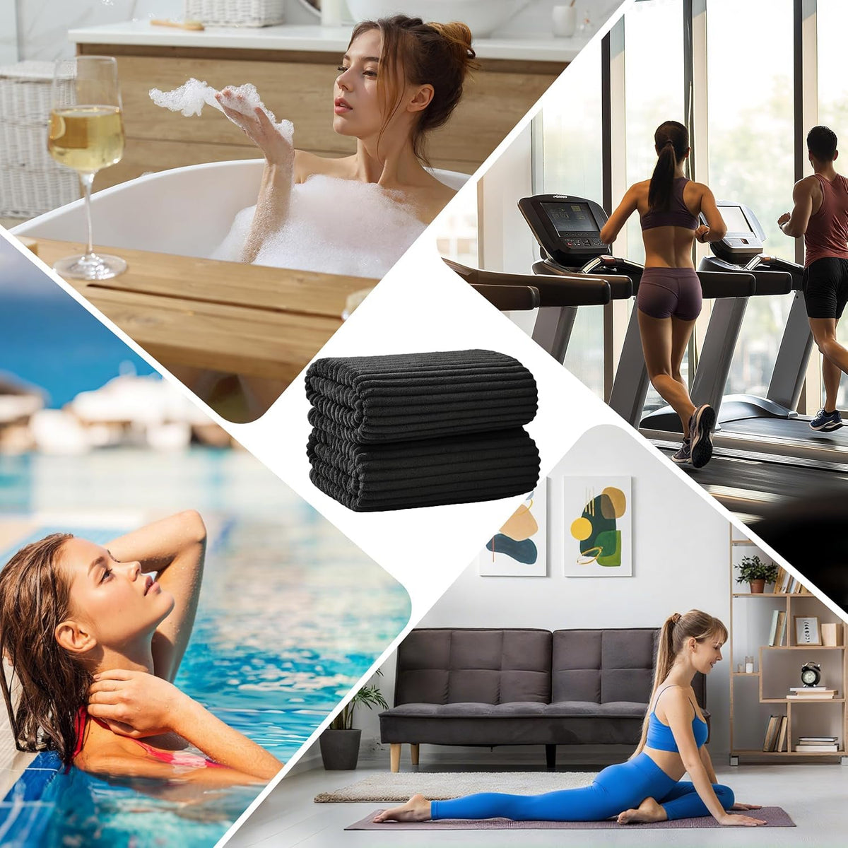 NALIVO hand towels 16x30 ready for bathroom or gym routines.