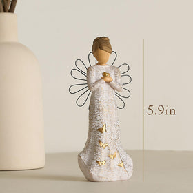 NAN ZAI NAN FANG cream dress angel statue with timeless devotional charm.