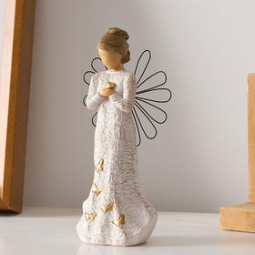 NAN ZAI NAN FANG sympathy angel figurine with hand-painted details for memorial decor.