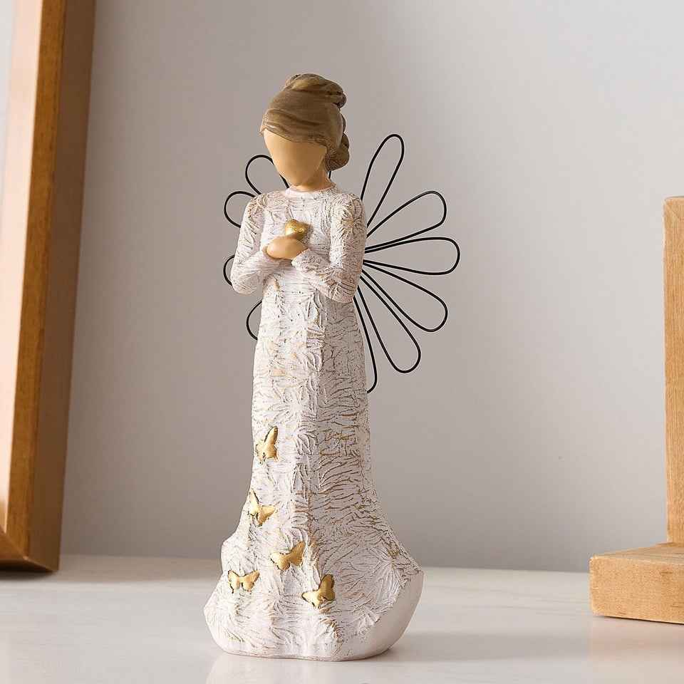 NAN ZAI NAN FANG sympathy angel figurine with hand-painted details for memorial decor.