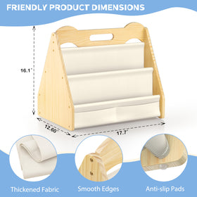 NANATI kids book shelf pine wood structure enhances sturdy kid friendly storage