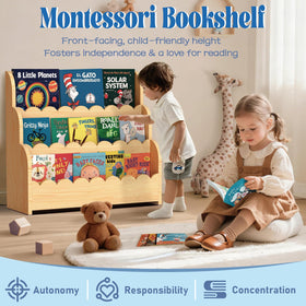 NANATI Montessori-inspired design promotes independent book selection and self-guided reading.