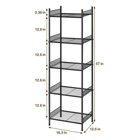 Nandae 5-tier shelf assembled in a kitchen for organized essentials.