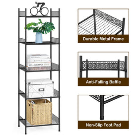 Nandae 5-tier shelf holding towels neatly on multiple levels.