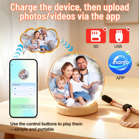NANSIKE Memory Orb Ball wifi-upload-setup demonstrates wireless sharing