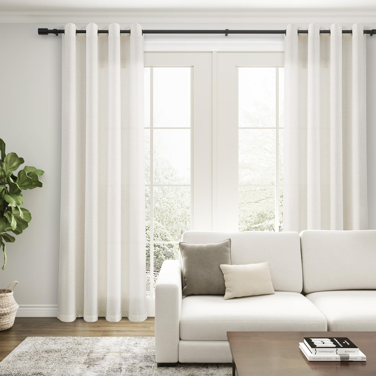 Nanspring 84 inch curtains bedroom ambience with airy feel