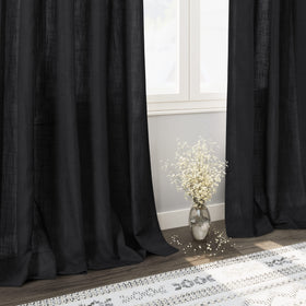 Nanspring black linen curtains provide privacy with diffused daylight