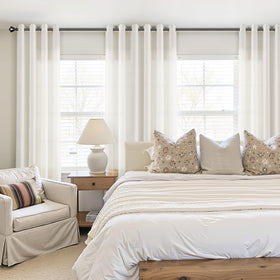 Nanspring natural linen curtains cream filter light while preserving view