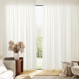 Nanspring linen curtains ideal for bedrooms or nurseries with gentle light.