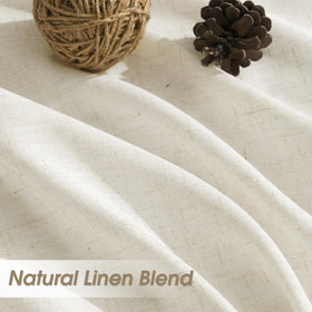 Nanspring linen curtains light-filtering ivory-cream tone softly diffuses daylight.