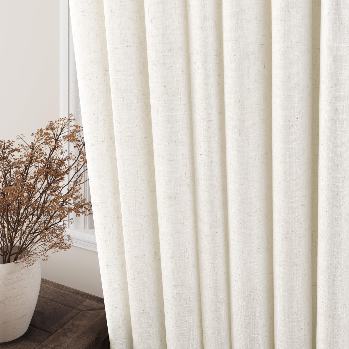 Nanspring linen curtains living room style with modern farmhouse look